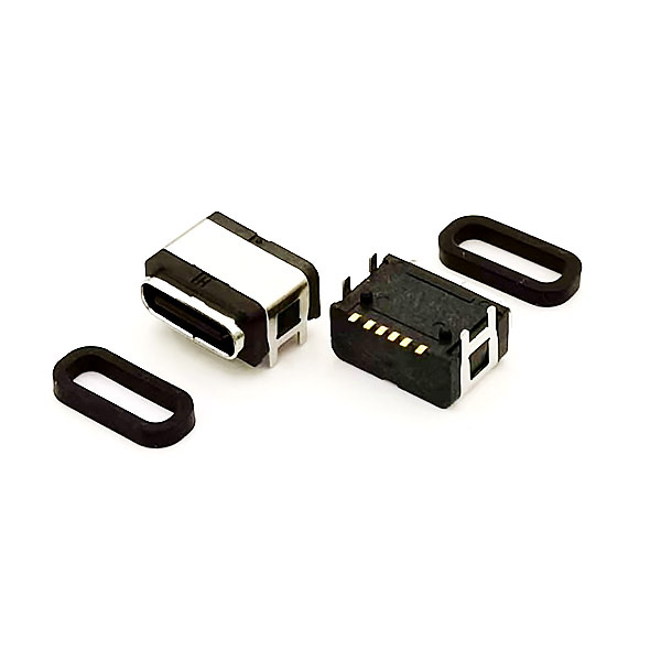 USB TYPE C 6P板上防水；殼子4插腳