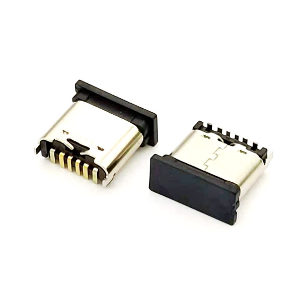 USB TYPE C 6P立式；H5.0；5.5；6.5；6.8殼子DIP+端子SMT